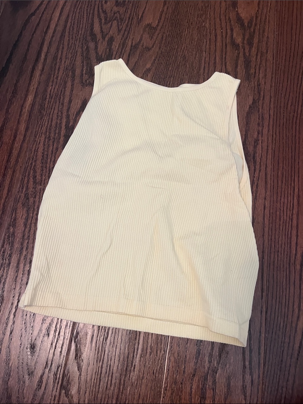 Ardene Pale Cream Ribbed Tank Top